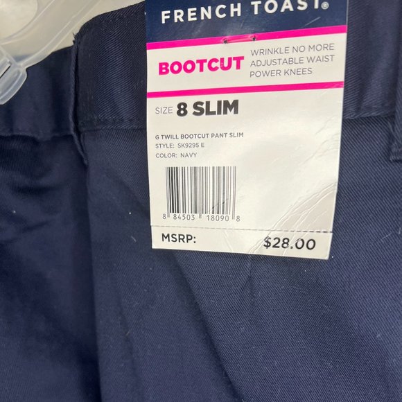 French Toast Navy Bootcut Uniform Pants Girls Size 8 SLIM NWT ADJ Waist - Picture 6 of 7